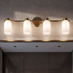 Urban Ambiance - Bath Light - UKC20484 Modern Indoor Bath Light, 9''H x 32''W x 5.5''Dep, Champagne Bronze Finish, Inverly Collection - 