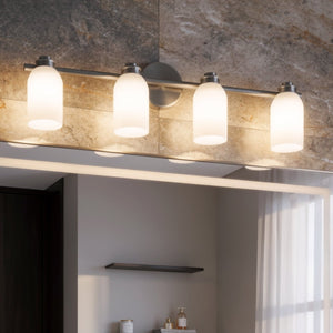 Urban Ambiance - Bath Light - UKC20485 Modern Indoor Bath Light, 9''H x 32''W x 5.5''Dep, Brushed Nickel Finish, Inverly Collection - 