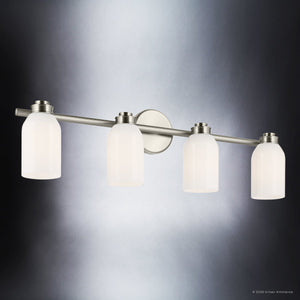 Urban Ambiance - Bath Light - UKC20485 Modern Indoor Bath Light, 9''H x 32''W x 5.5''Dep, Brushed Nickel Finish, Inverly Collection - 