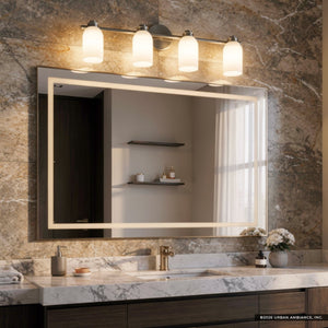 Urban Ambiance - Bath Light - UKC20485 Modern Indoor Bath Light, 9''H x 32''W x 5.5''Dep, Brushed Nickel Finish, Inverly Collection - 