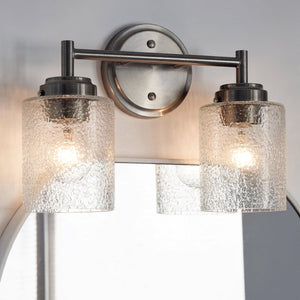 Urban Ambiance - Bath Light - UKC20502 Industrial Indoor Bath Light, 9.25''H x 13''W x 6.5''Dep, Brushed Nickel Finish, Ravencourt Collection - 
