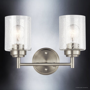 Urban Ambiance - Bath Light - UKC20502 Industrial Indoor Bath Light, 9.25''H x 13''W x 6.5''Dep, Brushed Nickel Finish, Ravencourt Collection - 