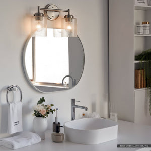 Urban Ambiance - Bath Light - UKC20502 Industrial Indoor Bath Light, 9.25''H x 13''W x 6.5''Dep, Brushed Nickel Finish, Ravencourt Collection - 