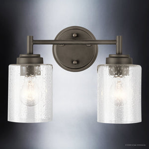 Urban Ambiance - Bath Light - UKC20503 Industrial Indoor Bath Light, 9.25''H x 13''W x 6.5''Dep, Olde Bronze Finish, Ravencourt Collection - 