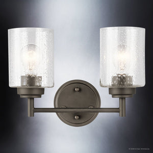 Urban Ambiance - Bath Light - UKC20503 Industrial Indoor Bath Light, 9.25''H x 13''W x 6.5''Dep, Olde Bronze Finish, Ravencourt Collection - 