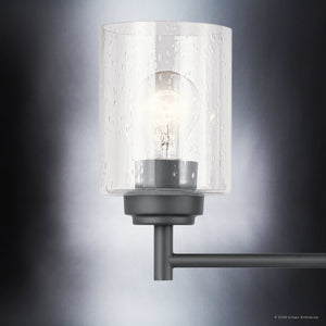 Urban Ambiance - Bath Light - UKC20504 Industrial Indoor Bath Light, 9.25''H x 21.5''W x 6.5''Dep, Black Finish, Ravencourt Collection - 