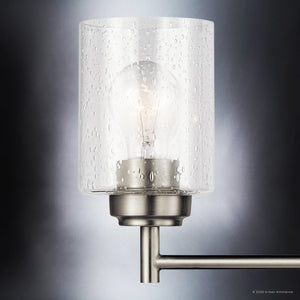 Urban Ambiance - Bath Light - UKC20506 Industrial Indoor Bath Light, 9.25''H x 21.5''W x 6.5''Dep, Brushed Nickel Finish, Ravencourt Collection - 