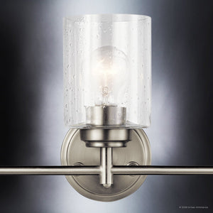 Urban Ambiance - Bath Light - UKC20506 Industrial Indoor Bath Light, 9.25''H x 21.5''W x 6.5''Dep, Brushed Nickel Finish, Ravencourt Collection - 