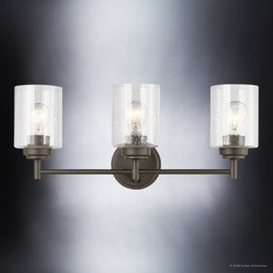 Urban Ambiance - Bath Light - UKC20507 Industrial Indoor Bath Light, 9.25''H x 21.5''W x 6.5''Dep, Olde Bronze Finish, Ravencourt Collection - 