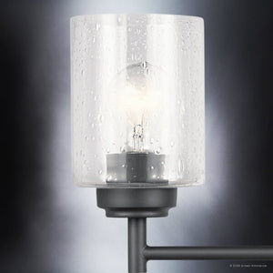 Urban Ambiance - Bath Light - UKC20508 Industrial Indoor Bath Light, 9.25''H x 30''W x 6.5''Dep, Black Finish, Ravencourt Collection - 