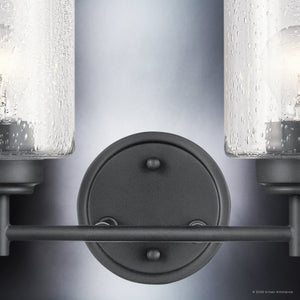 Urban Ambiance - Bath Light - UKC20508 Industrial Indoor Bath Light, 9.25''H x 30''W x 6.5''Dep, Black Finish, Ravencourt Collection - 
