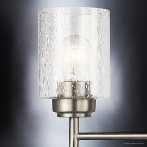Urban Ambiance - Bath Light - UKC20510 Industrial Indoor Bath Light, 9.25''H x 30''W x 6.5''Dep, Brushed Nickel Finish, Ravencourt Collection - 