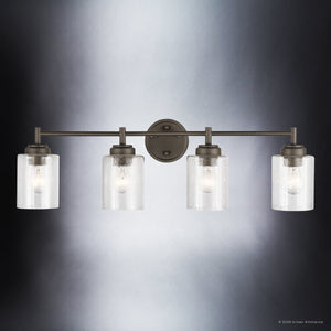 Urban Ambiance - Bath Light - UKC20511 Industrial Indoor Bath Light, 9.25''H x 30''W x 6.5''Dep, Olde Bronze Finish, Ravencourt Collection - 