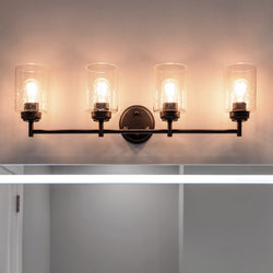Urban Ambiance - Bath Light - UKC20511 Industrial Indoor Bath Light, 9.25''H x 30''W x 6.5''Dep, Olde Bronze Finish, Ravencourt Collection - 