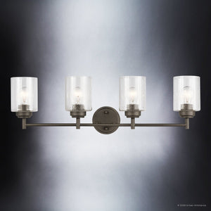 Urban Ambiance - Bath Light - UKC20511 Industrial Indoor Bath Light, 9.25''H x 30''W x 6.5''Dep, Olde Bronze Finish, Ravencourt Collection - 