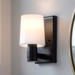 Urban Ambiance - Wall Sconce - UKC20520 Contemporary Indoor Wall Sconce, 8.5''H x 5''W x 6.5''Dep, Black Finish, Northwick Collection -