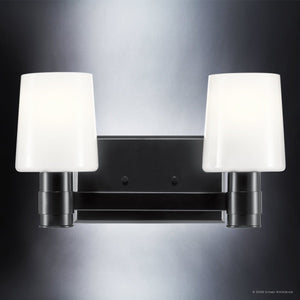 Urban Ambiance - Bath Light - UKC20524 Contemporary Indoor Bath Light, 8.25''H x 14.5''W x 6.5''Dep, Black Finish, Northwick Collection -