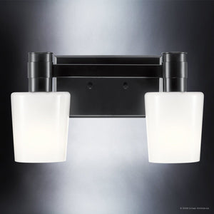 Urban Ambiance - Bath Light - UKC20524 Contemporary Indoor Bath Light, 8.25''H x 14.5''W x 6.5''Dep, Black Finish, Northwick Collection -