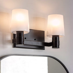 Urban Ambiance - Bath Light - UKC20524 Contemporary Indoor Bath Light, 8.25''H x 14.5''W x 6.5''Dep, Black Finish, Northwick Collection -