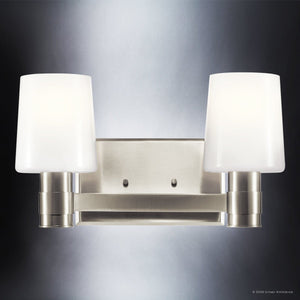 Urban Ambiance - Bath Light - UKC20526 Contemporary Indoor Bath Light, 8.25''H x 14.5''W x 6.5''Dep, Brushed Nickel Finish, Northwick Collection -