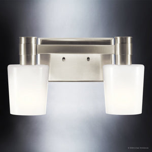 Urban Ambiance - Bath Light - UKC20526 Contemporary Indoor Bath Light, 8.25''H x 14.5''W x 6.5''Dep, Brushed Nickel Finish, Northwick Collection -