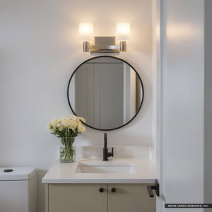 Urban Ambiance - Bath Light - UKC20526 Contemporary Indoor Bath Light, 8.25''H x 14.5''W x 6.5''Dep, Brushed Nickel Finish, Northwick Collection -