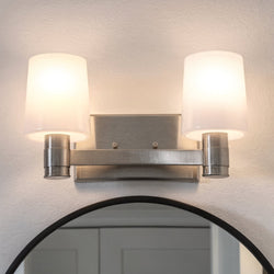 Urban Ambiance - Bath Light - UKC20526 Contemporary Indoor Bath Light, 8.25''H x 14.5''W x 6.5''Dep, Brushed Nickel Finish, Northwick Collection -