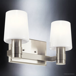 Urban Ambiance - Bath Light - UKC20526 Contemporary Indoor Bath Light, 8.25''H x 14.5''W x 6.5''Dep, Brushed Nickel Finish, Northwick Collection -