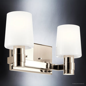 Urban Ambiance - Bath Light - UKC20527 Contemporary Indoor Bath Light, 8.25''H x 14.5''W x 6.5''Dep, Polished Nickel Finish, Northwick Collection -