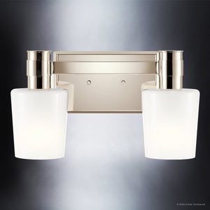 Urban Ambiance - Bath Light - UKC20527 Contemporary Indoor Bath Light, 8.25''H x 14.5''W x 6.5''Dep, Polished Nickel Finish, Northwick Collection -