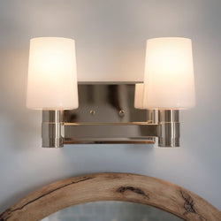 Urban Ambiance - Bath Light - UKC20527 Contemporary Indoor Bath Light, 8.25''H x 14.5''W x 6.5''Dep, Polished Nickel Finish, Northwick Collection -