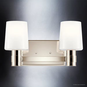 Urban Ambiance - Bath Light - UKC20527 Contemporary Indoor Bath Light, 8.25''H x 14.5''W x 6.5''Dep, Polished Nickel Finish, Northwick Collection -