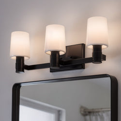 Urban Ambiance - Bath Light - UKC20528 Contemporary Indoor Bath Light, 8.25''H x 24''W x 6.5''Dep, Black Finish, Northwick Collection -