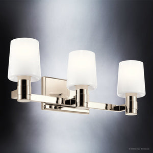 Urban Ambiance - Bath Light - UKC20531 Contemporary Indoor Bath Light, 8.25''H x 24''W x 6.5''Dep, Polished Nickel Finish, Northwick Collection -