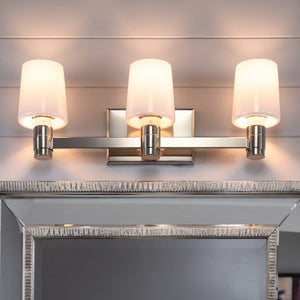 Urban Ambiance - Bath Light - UKC20531 Contemporary Indoor Bath Light, 8.25''H x 24''W x 6.5''Dep, Polished Nickel Finish, Northwick Collection -