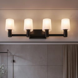 Urban Ambiance - Bath Light - UKC20532 Contemporary Indoor Bath Light, 8.25''H x 30''W x 6.5''Dep, Black Finish, Northwick Collection -