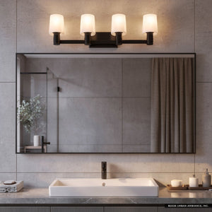 Urban Ambiance - Bath Light - UKC20532 Contemporary Indoor Bath Light, 8.25''H x 30''W x 6.5''Dep, Black Finish, Northwick Collection -