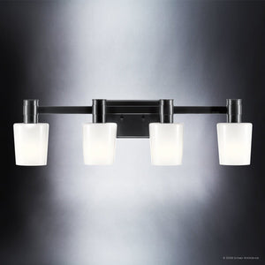 Urban Ambiance - Bath Light - UKC20532 Contemporary Indoor Bath Light, 8.25''H x 30''W x 6.5''Dep, Black Finish, Northwick Collection -