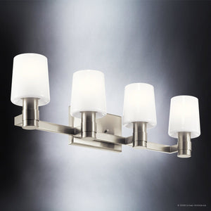 Urban Ambiance - Bath Light - UKC20534 Contemporary Indoor Bath Light, 8.25''H x 30''W x 6.5''Dep, Brushed Nickel Finish, Northwick Collection -