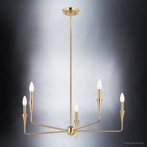 Urban Ambiance - Chandelier - UKC20541 Luxe Industrial Indoor Chandelier, 19.25''H x 30.25''W x 30.25''Dep, Champagne Bronze Finish, Penhurst Collection -