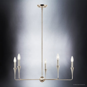Urban Ambiance - Chandelier - UKC20542 Luxe Industrial Indoor Chandelier, 19.25''H x 30.25''W x 30.25''Dep, Polished Nickel Finish, Penhurst Collection -