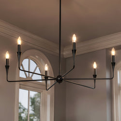Urban Ambiance - Chandelier - UKC20543 Luxe Industrial Indoor Chandelier, 19.25''H x 40.25''W x 40.25''Dep, Black Finish, Penhurst Collection -