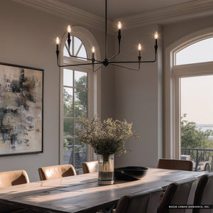 Urban Ambiance - Chandelier - UKC20543 Luxe Industrial Indoor Chandelier, 19.25''H x 40.25''W x 40.25''Dep, Black Finish, Penhurst Collection -