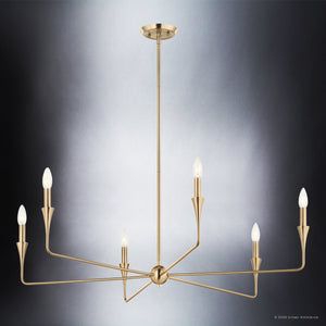 Urban Ambiance - Chandelier - UKC20544 Luxe Industrial Indoor Chandelier, 19.25''H x 40.25''W x 40.25''Dep, Champagne Bronze Finish, Penhurst Collection -
