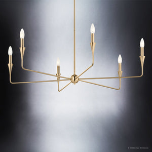 Urban Ambiance - Chandelier - UKC20544 Luxe Industrial Indoor Chandelier, 19.25''H x 40.25''W x 40.25''Dep, Champagne Bronze Finish, Penhurst Collection -