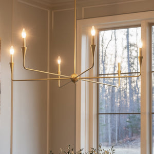 Urban Ambiance - Chandelier - UKC20544 Luxe Industrial Indoor Chandelier, 19.25''H x 40.25''W x 40.25''Dep, Champagne Bronze Finish, Penhurst Collection -