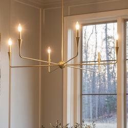Urban Ambiance - Chandelier - UKC20544 Luxe Industrial Indoor Chandelier, 19.25''H x 40.25''W x 40.25''Dep, Champagne Bronze Finish, Penhurst Collection -