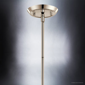 Urban Ambiance - Chandelier - UKC20545 Luxe Industrial Indoor Chandelier, 19.25''H x 40.25''W x 40.25''Dep, Polished Nickel Finish, Penhurst Collection -
