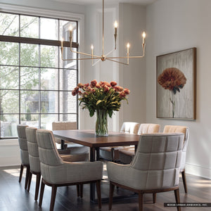 Urban Ambiance - Chandelier - UKC20545 Luxe Industrial Indoor Chandelier, 19.25''H x 40.25''W x 40.25''Dep, Polished Nickel Finish, Penhurst Collection -