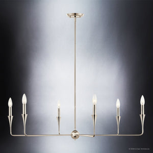 Urban Ambiance - Chandelier - UKC20545 Luxe Industrial Indoor Chandelier, 19.25''H x 40.25''W x 40.25''Dep, Polished Nickel Finish, Penhurst Collection -
